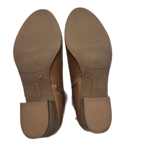 Crown Vintage Tan Leather Tassel Back Ankle Boots Size 8M - Picture 5 of 7